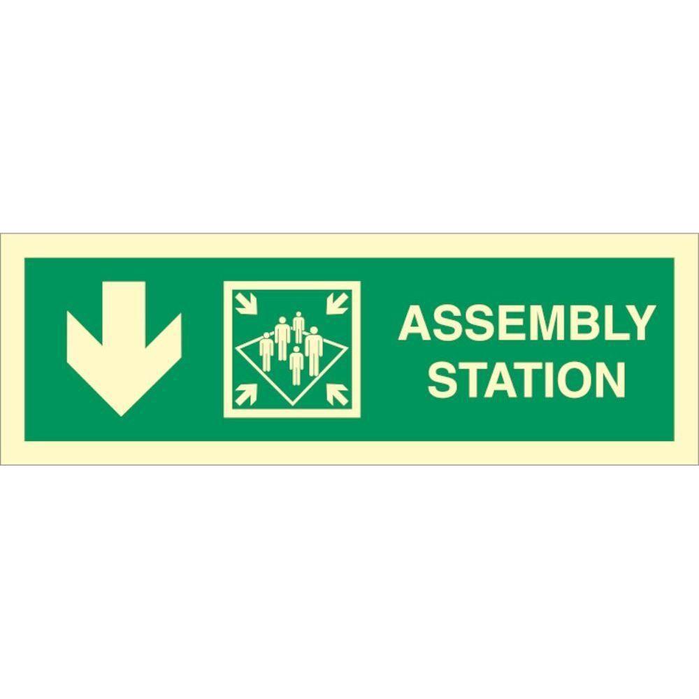 Sign IMO Assembly station arrow down 100054 - Sikkerhedsgiganten