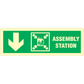 Sign IMO Assembly station arrow down 100054 - Sikkerhedsgiganten
