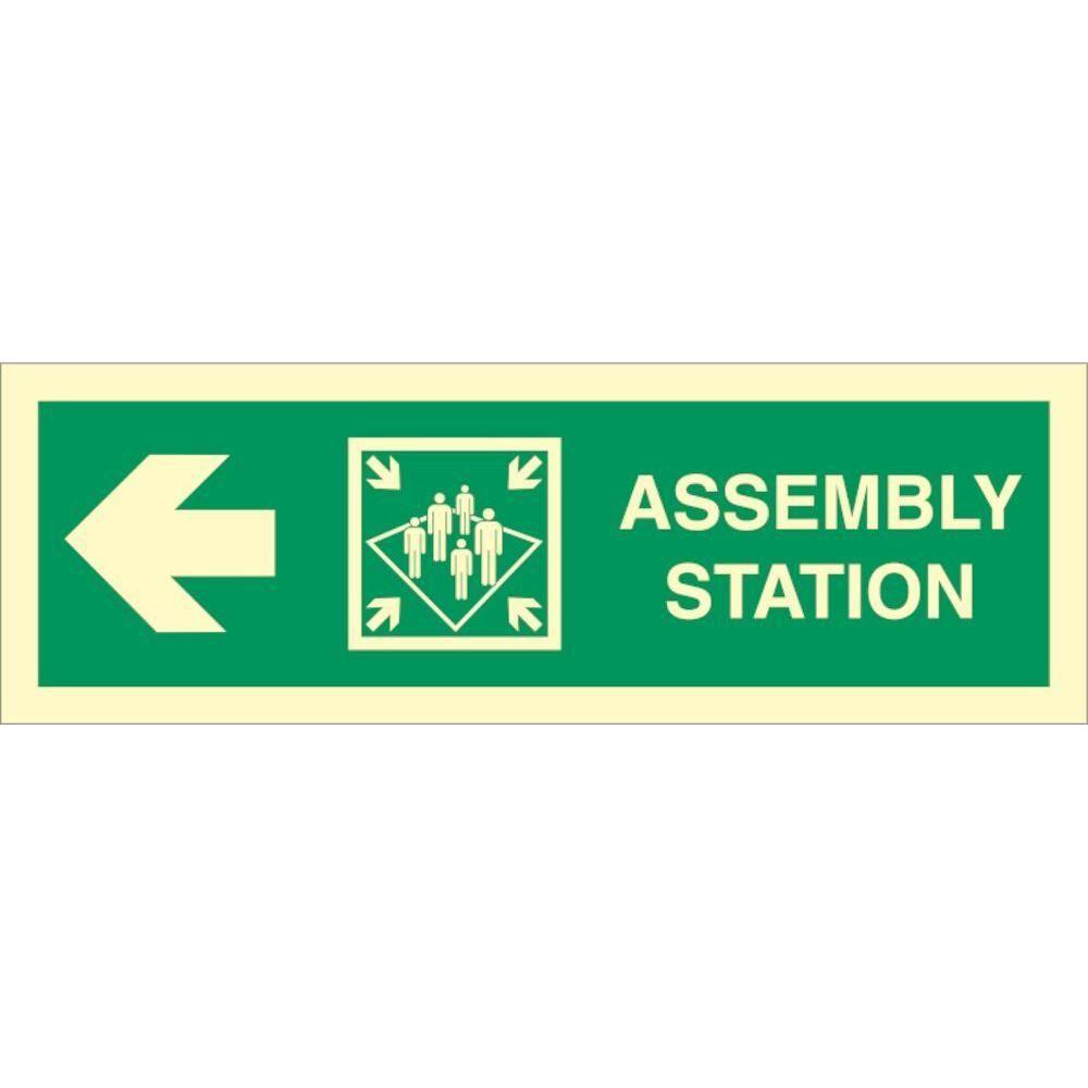 Sign IMO Assembly station arrow left 100052 - Sikkerhedsgiganten