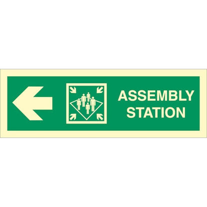 Sign IMO Assembly station arrow left 100052 - Sikkerhedsgiganten
