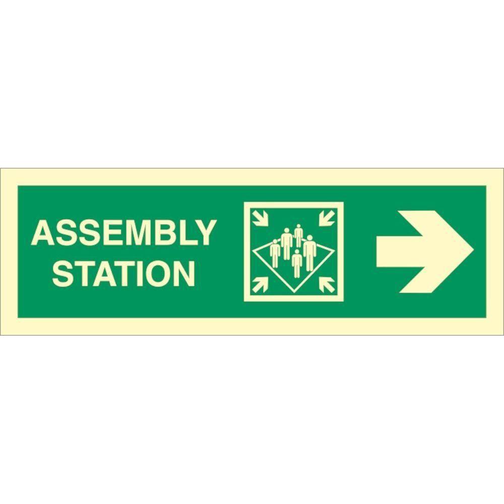 Sign IMO Assembly station arrow right 100057 - Sikkerhedsgiganten