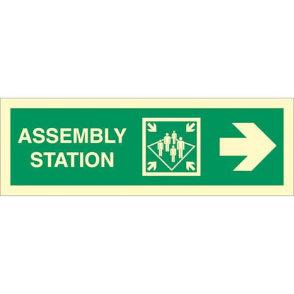 Sign IMO Assembly station arrow right 100057 - Sikkerhedsgiganten
