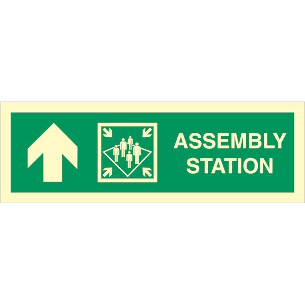 Sign IMO Assembly station arrow up 100050 - Sikkerhedsgiganten