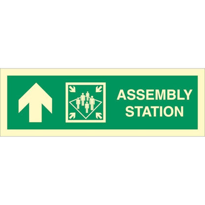 Sign IMO Assembly station arrow up 100050 - Sikkerhedsgiganten