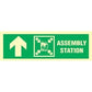 Sign IMO Assembly station arrow up 100050 - Sikkerhedsgiganten