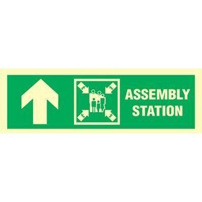 Sign IMO Assembly station arrow up 100050 - Sikkerhedsgiganten