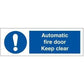 Sign IMO Automatic fire door 106217 - Sikkerhedsgiganten