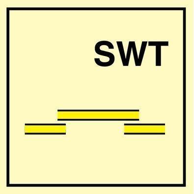 Sign IMO B class semi - watertight sliding fire door 104241 - Sikkerhedsgiganten