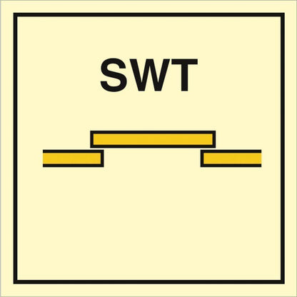 Sign IMO B class semi - watertight sliding fire door 104241 - Sikkerhedsgiganten