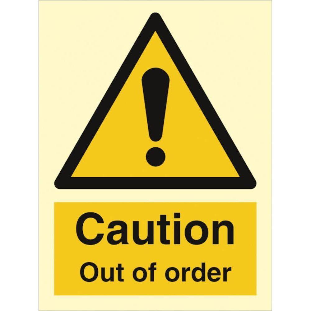Sign IMO Caution out of order 107115 - Sikkerhedsgiganten