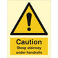 Sign IMO Caution Steep stairways use handrail 107065 - Sikkerhedsgiganten
