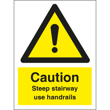 Sign IMO Caution Steep stairways use handrail 107065 - Sikkerhedsgiganten