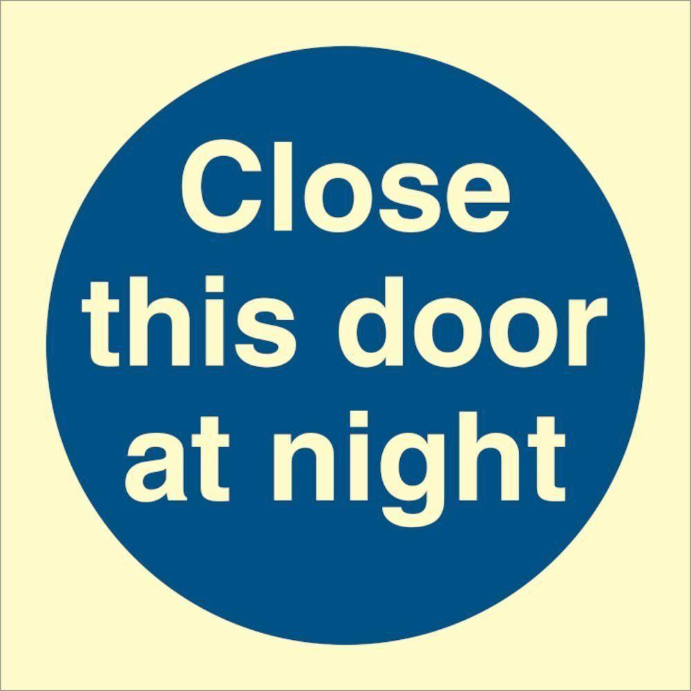 Sign IMO Close this door at night 106123 - Sikkerhedsgiganten