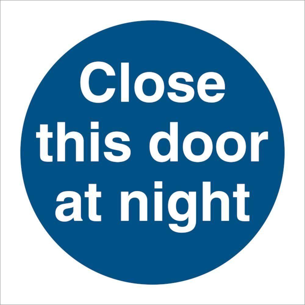 Sign IMO Close this door at night 106123 - Sikkerhedsgiganten