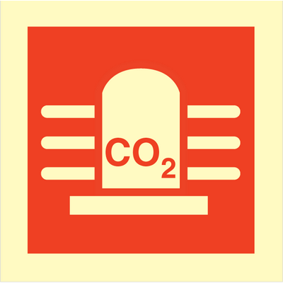 Sign IMO CO2 with rotating light 104314 - Sikkerhedsgiganten