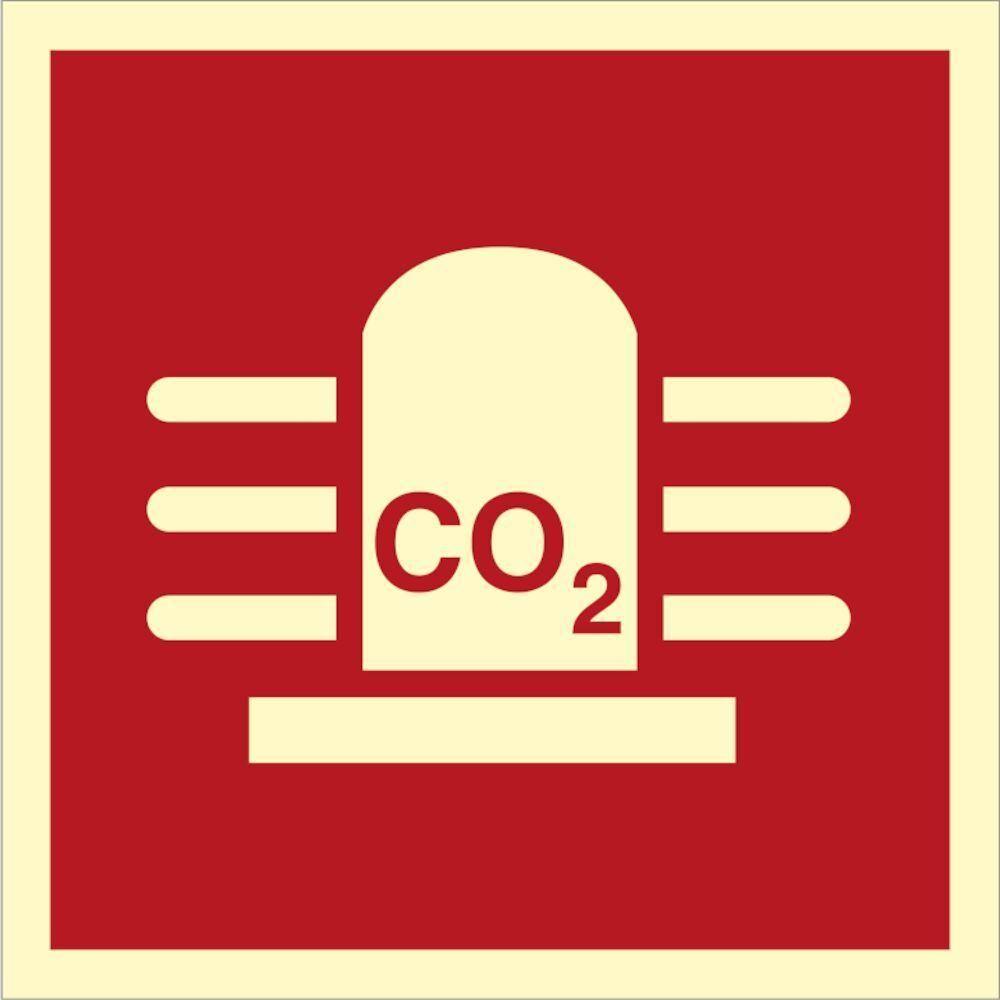 Sign IMO CO2 with rotating light 104314 - Sikkerhedsgiganten