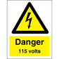 Sign IMO Danger 115 volts 107053 - Sikkerhedsgiganten
