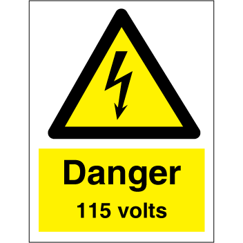 Sign IMO Danger 115 volts 107053 - Sikkerhedsgiganten