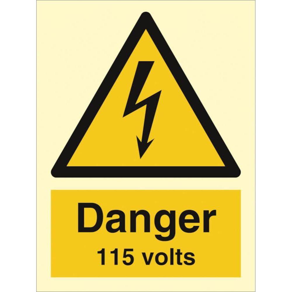 Sign IMO Danger 115 volts 107053 - Sikkerhedsgiganten