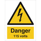 Sign IMO Danger 115 volts 107053 - Sikkerhedsgiganten