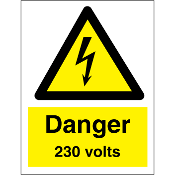 Sign IMO Danger 230 volts 107054 - Sikkerhedsgiganten