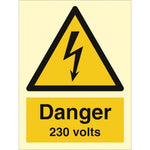 Sign IMO Danger 230 volts 107054 - Sikkerhedsgiganten