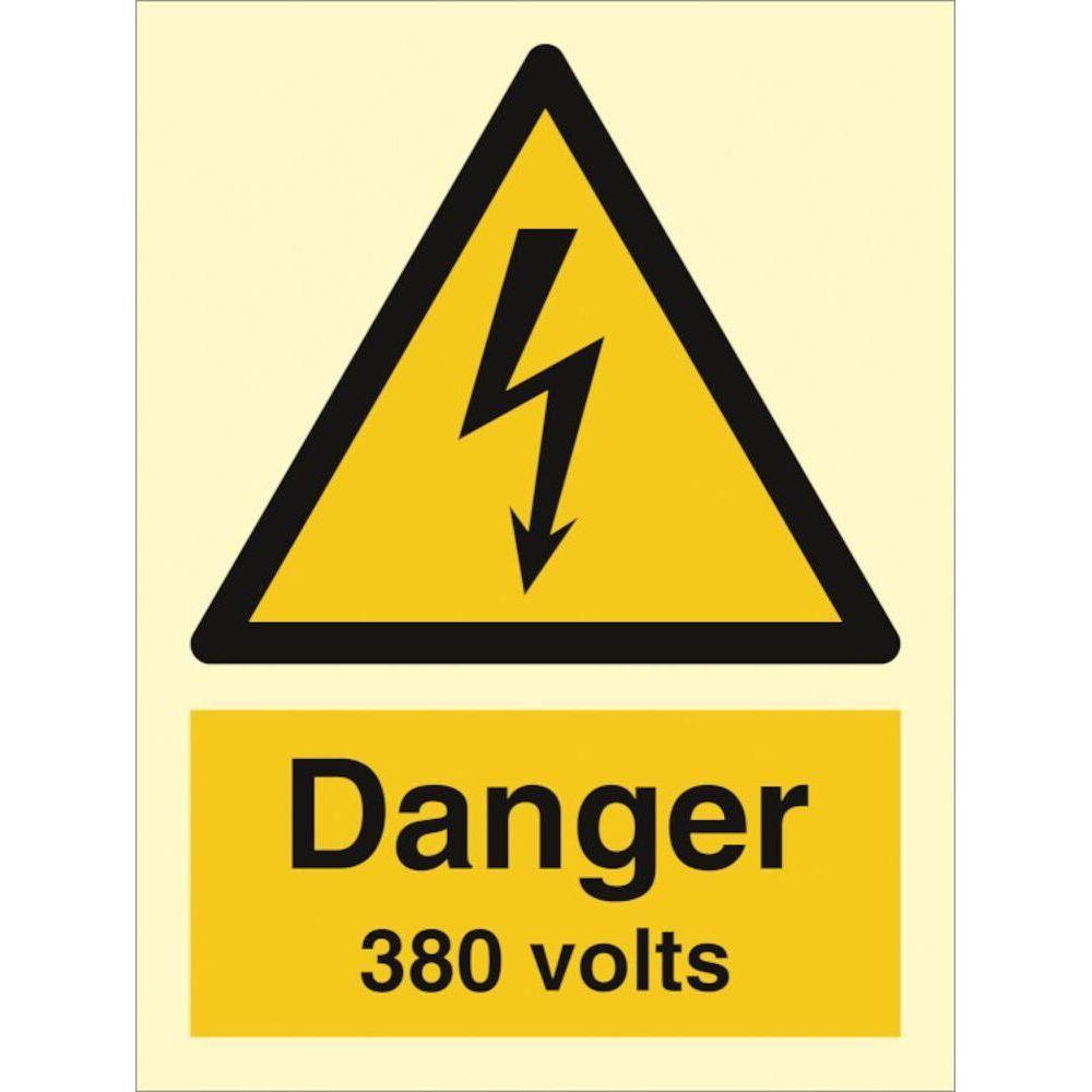Sign IMO Danger 380 volts 107037 - Sikkerhedsgiganten