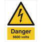 Sign IMO Danger 6600 volts 107056 - Sikkerhedsgiganten
