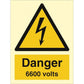 Sign IMO Danger 6600 volts 107056 - Sikkerhedsgiganten
