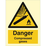 Sign IMO Danger Compressed gas 107044 - Sikkerhedsgiganten