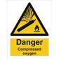 Sign IMO Danger Compressed oxygen 107068 - Sikkerhedsgiganten
