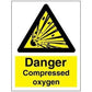 Sign IMO Danger Compressed oxygen 107068 - Sikkerhedsgiganten