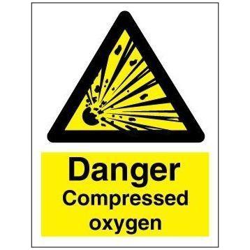 Sign IMO Danger Compressed oxygen 107068 - Sikkerhedsgiganten