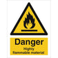 Sign IMO Danger Highly flammable material 107071 - Sikkerhedsgiganten