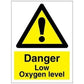 Sign IMO Danger Low Oxygen level 107125 - Sikkerhedsgiganten