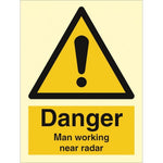 Sign IMO Danger man working near rader 107018 - Sikkerhedsgiganten
