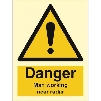 Sign IMO Danger man working near rader 107018 - Sikkerhedsgiganten