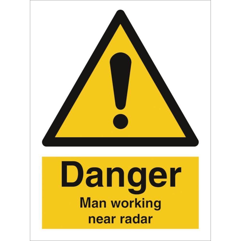 Sign IMO Danger man working near rader 107018 - Sikkerhedsgiganten