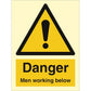 Sign IMO Danger Men working below 107124 - Sikkerhedsgiganten