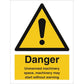 Sign IMO Danger Unmanned machinery space... 107059 - Sikkerhedsgiganten