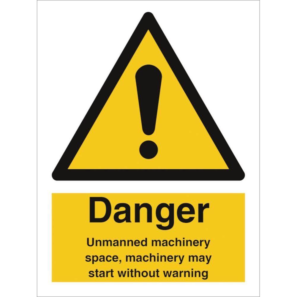 Sign IMO Danger Unmanned machinery space... 107059 - Sikkerhedsgiganten