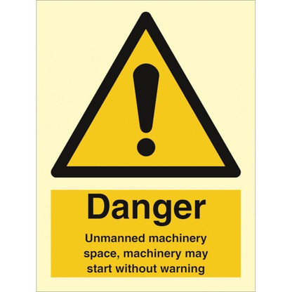 Sign IMO Danger Unmanned machinery space... 107059 - Sikkerhedsgiganten