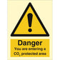 Sign IMO Danger You are entering a CO2 protected a 107060 - Sikkerhedsgiganten