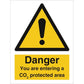 Sign IMO Danger You are entering a CO2 protected a 107060 - Sikkerhedsgiganten