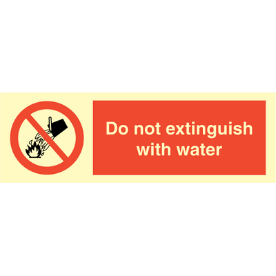 Sign IMO Do not extinguish with water 102085 - Sikkerhedsgiganten