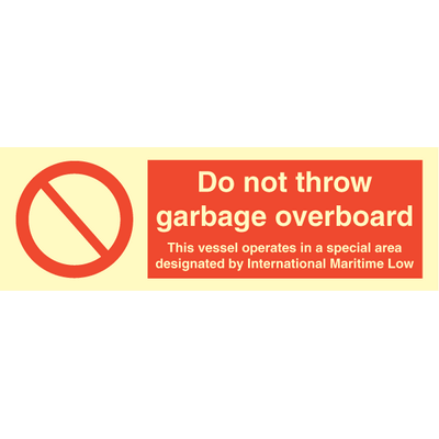 Sign IMO Do not throw garbage overboard 102078 - Sikkerhedsgiganten