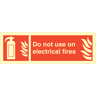 Sign IMO Do not use on electrical fires 105030 - Sikkerhedsgiganten