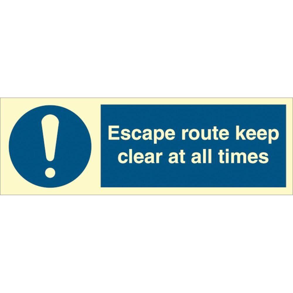 Sign IMO Escape route keep clear at all times 106209 - Sikkerhedsgiganten