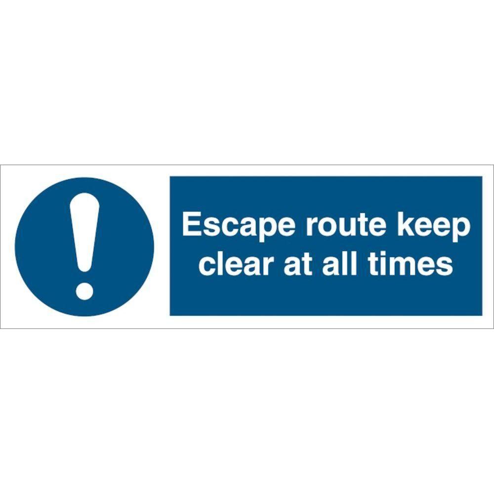 Sign IMO Escape route keep clear at all times 106209 - Sikkerhedsgiganten