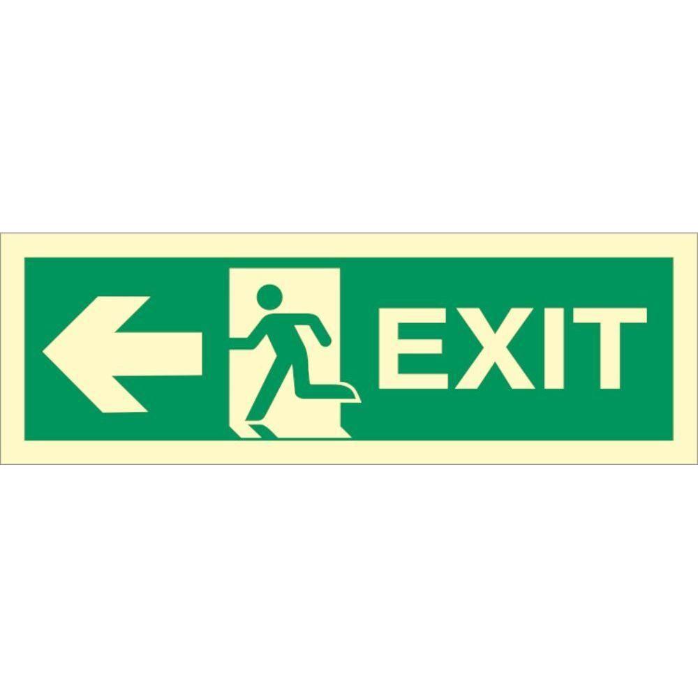 Sign IMO Exit left, arrow left 100007 - Sikkerhedsgiganten